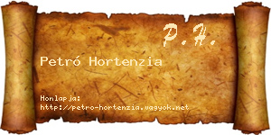 Petró Hortenzia névjegykártya