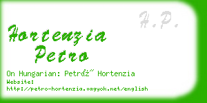 hortenzia petro business card